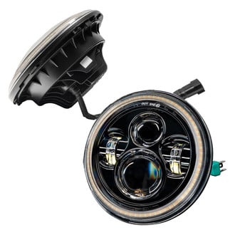 Oracle Lighting® - 7" Round Black Projector LED Headlights with Switchback Halo (H6024)