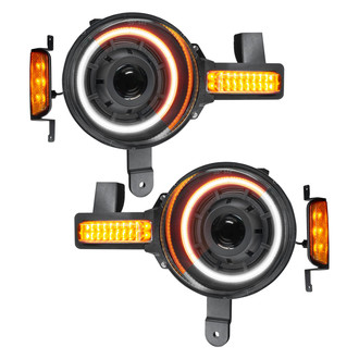 Oracle Lighting® - Oculus™ Series Black Projector Headlights with Amber/White SMD LED Halos Preinstalled