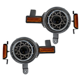 Oracle Lighting® - Oculus™ Series Black Projector Headlights with White SMD LED Halos Preinstalled