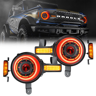 Oracle Lighting® - Oculus™ Series Black Projector Headlights with Dynamic ColorSHIFT SMD LED Halos Preinstalled