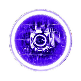 Oracle Lighting® - 5 3/4" Round Chrome Crystal Headlight with Purple SMD Halo Preinstalled