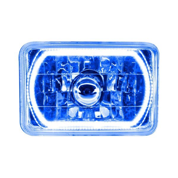 Oracle Lighting® - 4x6" Rectangular Chrome Factory Style Headlight with Blue SMD Halo Preinstalled