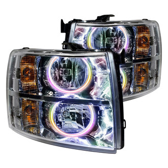 Oracle Lighting® - Chrome Crystal Headlights with ColorSHIFT SMD LED Halos Preinstalled