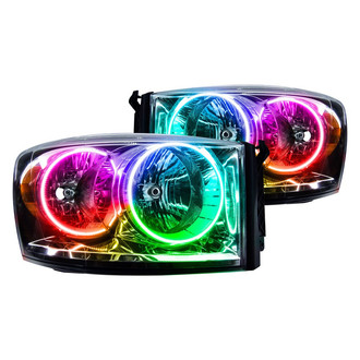Oracle Lighting® - Chrome Crystal Headlights with ColorSHIFT RF SMD LED Halos Preinstalled