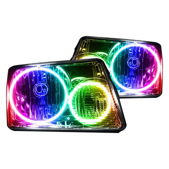 Oracle Lighting® - Chrome Crystal Headlights with ColorSHIFT Bluetooth SMD LED Halos Preinstalled