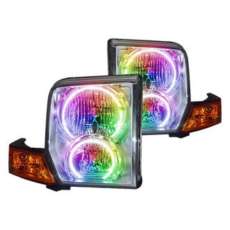 Oracle Lighting® - Chrome Crystal Headlights with ColorSHIFT 2.0 SMD LED Halos Preinstalled