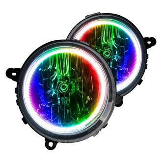 Oracle Lighting® - Chrome Crystal Headlights with ColorSHIFT RF SMD LED Halos Preinstalled