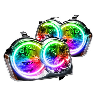 Oracle Lighting® - Chrome Crystal Headlights with ColorSHIFT RF SMD LED Halos Preinstalled