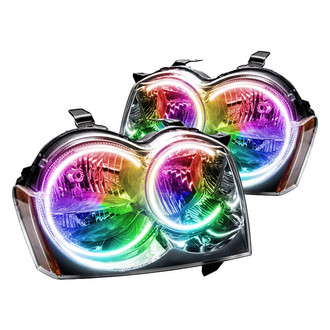 Oracle Lighting® - Chrome Crystal Headlights with ColorSHIFT-Simple SMD LED Halos Preinstalled