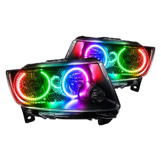 Oracle Lighting® - Chrome Crystal Headlights with ColorSHIFT Bluetooth SMD LED Halos Preinstalled