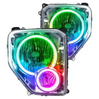 Oracle Lighting® - Chrome Crystal Headlights with ColorSHIFT Bluetooth SMD LED Halos Preinstalled