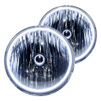 Oracle Lighting® - 7" Round Chrome Crystal Headlights with White SMD LED Halos Preinstalled (H6024)