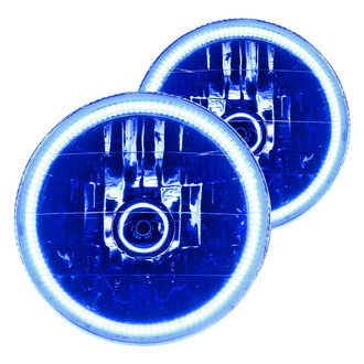 Oracle Lighting® - 7" Round Chrome Crystal Headlights with Blue SMD LED Halos Preinstalled (H6024)