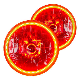 Oracle Lighting® - 7" Round Chrome Crystal Headlights with Amber SMD LED Halos Preinstalled (H6024)