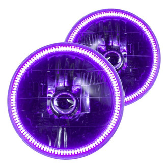 Oracle Lighting® - 7" Round Chrome Crystal Headlights with UV/Purple SMD LED Halos Preinstalled (H6024)