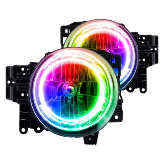 Oracle Lighting® - Chrome Crystal Headlights with ColorSHIFT Bluetooth SMD LED Halos Preinstalled