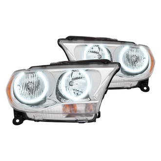 Oracle Lighting® - Chrome Crystal Headlights with White SMD LED Halos Preinstalled