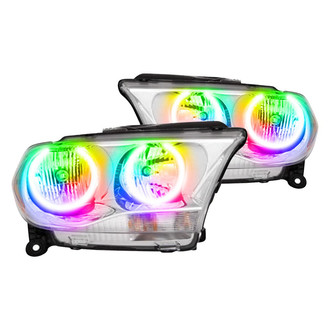 Oracle Lighting® - Chrome Crystal Headlights with ColorSHIFT RF SMD LED Halos Preinstalled