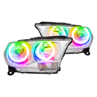 Oracle Lighting® - Chrome Crystal Headlights with ColorSHIFT Bluetooth SMD LED Halos Preinstalled