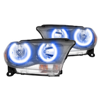 Oracle Lighting® - Black Crystal Headlights with Blue SMD LED Halos Preinstalled
