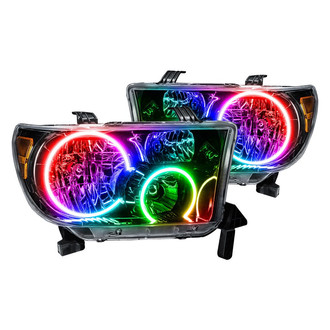 Oracle Lighting® - Black Crystal Headlights with ColorSHIFT-Simple SMD LED Halos Preinstalled