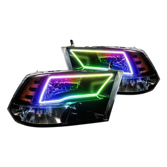 Oracle Lighting® - Black Crystal Headlights with ColorSHIFT 2.0 SMD LED Halos Preinstalled