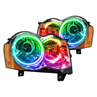 Oracle Lighting® - Chrome Crystal Headlights with ColorSHIFT Bluetooth SMD LED Halos Preinstalled