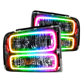 Oracle Lighting® - Chrome Crystal Headlights with ColorSHIFT RF SMD LED Halos Preinstalled