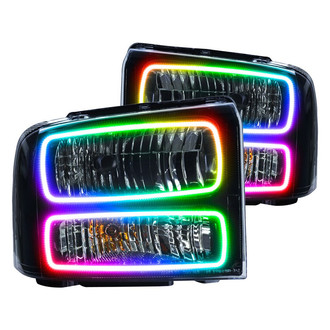 Oracle Lighting® - Black Crystal Headlights with ColorSHIFT 2.0 SMD LED Halos Preinstalled