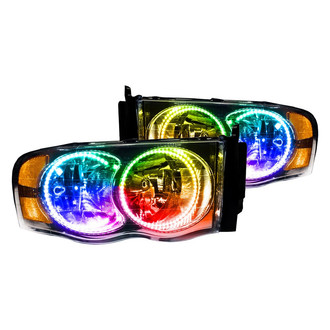 Oracle Lighting® - Chrome Crystal Headlights with ColorSHIFT 2.0 SMD LED Halos Preinstalled