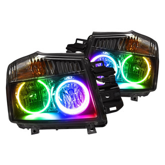 Oracle Lighting® - Chrome Crystal Headlights with ColorSHIFT-Simple SMD LED Halos Preinstalled