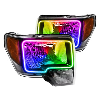 Oracle Lighting® - Black Crystal Headlights with ColorSHIFT Bluetooth SMD LED Halos Preinstalled