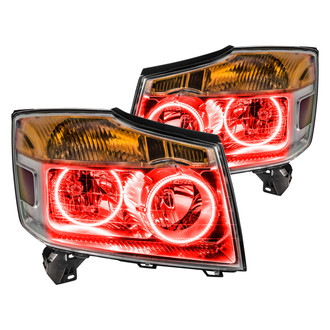 Oracle Lighting® - Chrome Crystal Headlights with Red SMD LED Halos Preinstalled