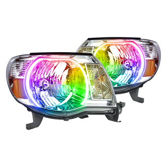 Oracle Lighting® - Chrome Crystal Headlights with ColorSHIFT RF SMD LED Halos Preinstalled