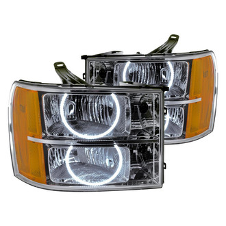 Oracle Lighting® - Chrome Crystal Headlights with White SMD LED Halos Preinstalled