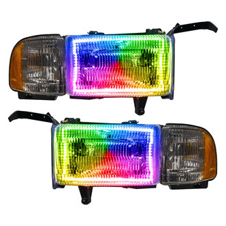 Oracle Lighting® - Chrome Crystal Headlights with ColorSHIFT SMD LED Halos Preinstalled