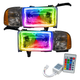 Oracle Lighting® - Chrome Projector Headlights with ColorSHIFT-Simple SMD LED Halos Preinstalled