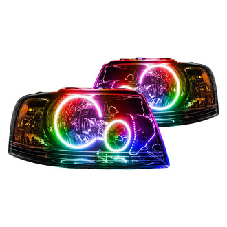 Oracle Lighting® - Black Crystal Headlights with ColorSHIFT-Simple SMD LED Halos Preinstalled