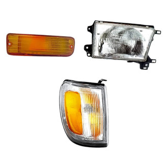 Pacific Best® - 3-Piece Kit (Passenger Side Headlight, Passenger Side Turn Signal/Corner Light, Passenger Side Turn Signal/Parking Light) (Standard Line)