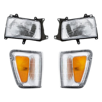 Pacific Best® - 4-Piece Kit (Driver and Passenger Side Headlights, Driver and Passenger Side Turn Signal/Corner Lights) (Standard Line)