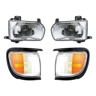 Pacific Best® - 4-Piece Kit (Driver and Passenger Side Headlights, Driver and Passenger Side Turn Signal/Corner Lights) (Standard Line)