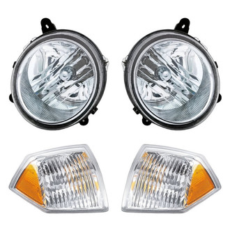 Pacific Best® - 4-Piece Kit (Driver and Passenger Side Headlights, Driver and Passenger Side Turn Signal/Corner Lights) (Standard Line)