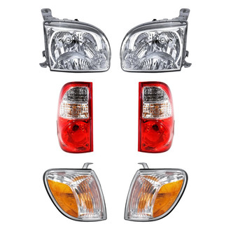 Pacific Best® - 6-Piece Kit (Driver and Passenger Side Headlights, Driver and Passenger Side Tail Lights, Driver and Passenger Side Turn Signal/Corner Lights) (Standard Line)