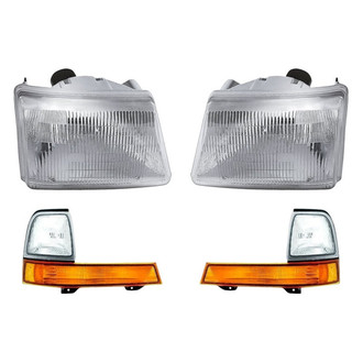 Pacific Best® - 4-Piece Kit (Driver and Passenger Side Headlights, Driver and Passenger Side Turn Signal/Parking Lights) (Standard Line)