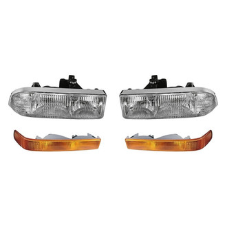 Pacific Best® - 4-Piece Kit (Driver and Passenger Side Headlights, Driver and Passenger Side Turn Signal/Parking Lights) (Standard Line)
