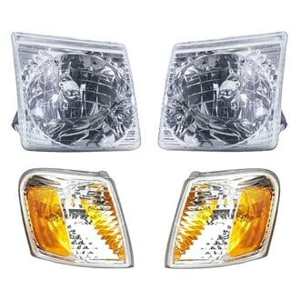 Pacific Best® - 4-Piece Kit (Driver and Passenger Side Headlights, Driver and Passenger Side Turn Signal/Corner Lights) (Standard Line)