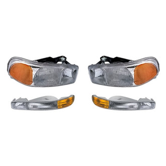 Pacific Best® - 4-Piece Kit (Driver and Passenger Side Headlights, Driver and Passenger Side Turn Signal/Parking Lights) (Standard Line)