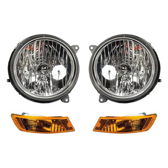 Pacific Best® - 4-Piece Kit (Driver and Passenger Side Headlights, Driver and Passenger Side Turn Signal/Parking Lights) (Standard Line)