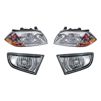 Pacific Best® - 4-Piece Kit (Driver and Passenger Side Headlights, Driver and Passenger Side Fog Lights) (Standard Line)