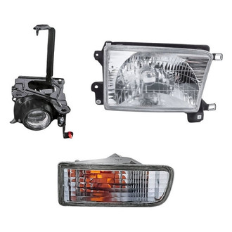 Pacific Best® - 3-Piece Kit (Passenger Side Headlight, Passenger Side Fog Light, Passenger Side Turn Signal/Parking Light) (Standard Line)